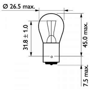 BEC CAMION 24V P21W BA15S SET 10 buc PHILIPS - Img 2