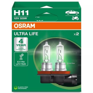 Bec Halogen Osram Ultra Life H11 | 12V - PGJ19-2 - Set 2 buc