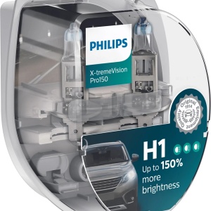 Bec Halogen Philips H1 X-tremeVision Pro150 12V 55W P14,5s - Set 2 Buc