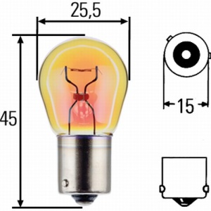 Bec Hella PY21W 24V 21W BAU15s Galben