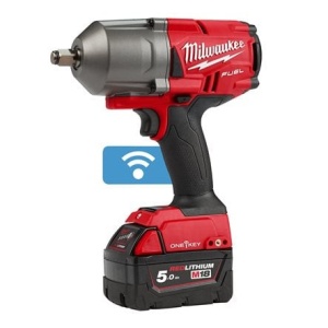 Cheie de impact Milwaukee 1/2″ 1356Nm 18V M18ONEFHIWF12-502X, ONE-KEY™ M18 FUEL™, cuplu ridicat și inel de fixare, cod 4933459727, 2 x M18 B5 acumulator, M12-18 FC încărcător, cutie HD
