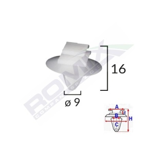 CLIPS FIXARE ELEMENTE EXTERIOARE PENTRU FIAT/LANCIA/ALFA ROMEO/PEUGEOT - ALB SET 10 BUC - Img 2