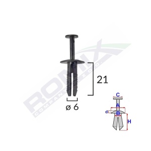 CLIPS FIXARE PENTRU BMW/OPEL 6X21MM - NEGRU SET 10 BUC - Img 2