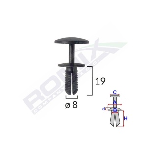 CLIPS FIXARE PENTRU FORD - 8X19MM - NEGRU SET 10 BUC - Img 2