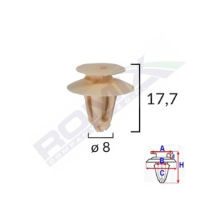 CLIPS TAPITERIE PENTRU AUDI/FORD/SEAT/VW 8X17.7MM - BEJ SET 25 BUC - Img 2