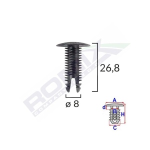 CLIPS TAPITERIE PENTRU FIAT/LANCIA/ALFA ROMEO - NEGRU SET 10 BUC - Img 2