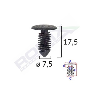 CLIPS TAPITERIE PENTRU OPEL/CITROEN/PEUGEOT - NEGRU SET 10 BUC - Img 2