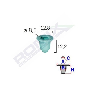 ELEMENT FIXARE PENTRU AUDI/BMW/SEAT/VW 12.8X12.2 - ALBASTRU SET 10 BUC - Img 2