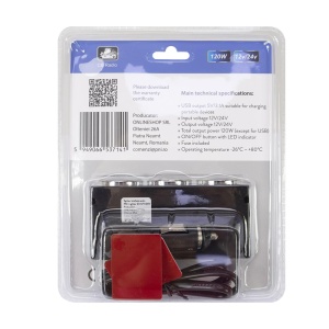INCARCATOR AUTO SPLITER PNI LIGHTER 20 12V/24V, CU 2 IESIRI BRICHETA, 2 X USB (1A), INDICATOR LED - Img 6