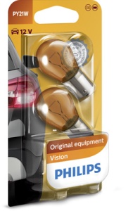 SET 2 BECURI SEMNALIZARE PY21W 12V (blister) PHILIPS - Img 1