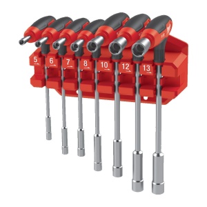Set 7 chei tubulare Milwaukee cu mâner Comfort Grip și suport