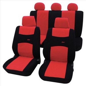 SET COMPLET HUSE SCAUNE (FATA+SPATE) ROSU/NEGRU PETEX.