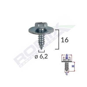SURUB CU CAP HEXAGONAL MB 6.2 MM SET 10 BUC - Img 2
