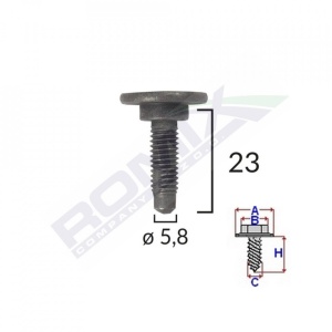 SURUB FIXARE ALFA ROMEO/FIAT/CITROEN 5.8X23MM - NEGRU SET 5 BUC - Img 2