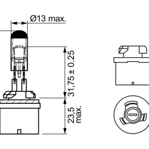 BEC 12V H27W/1 27W PURE LIGHT BOSCH - Img 2