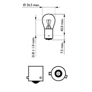 BEC STOP FRANA PR21W 12V SET 10 BUC VISION PHILIPS - Img 3
