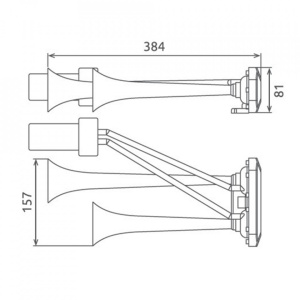 CLAXON CAMION CROM CU 2 GOARNE, MELODIC, 24V 1A CU COMPRESOR - Img 3