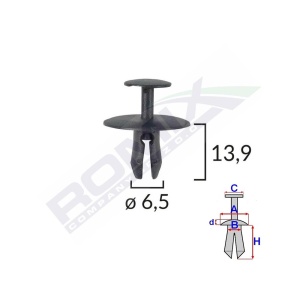 CLIPS FIXARE PENTRU CITROEN/PEUGEOT 6.5X13.9MM - NEGRU SET 10 BUC - Img 2