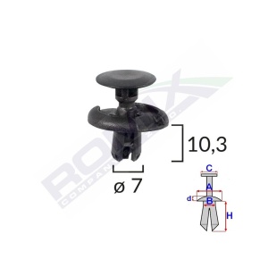 CLIPS FIXARE PENTRU TOYOTA/SUZUKI 7X10.3MM - NEGRU SET 10 BUC - Img 2