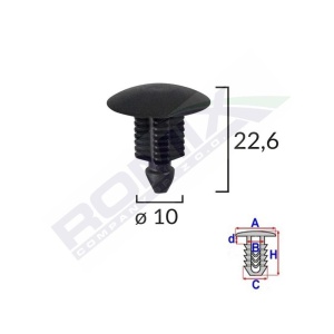 CLIPS TAPITERIE PENTRU FIAT DUCATO - NEGRU SET 10 BUC - Img 2