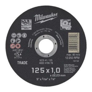 Disc abraziv pentru debitat metal Milwaukee SCS 125 x 1,0 x 22,22 mm