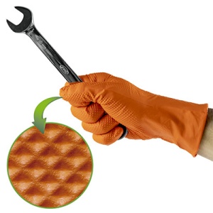 MANUSI DIN NITRIL DE CULOARE ORANGE 7.0 MARIMEA: L (100 DE UNITATI) JBM