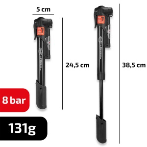 MINI POMPA MANUALA CU MANOMETRU PREMIUM PENTRU BICICLETE - Img 7