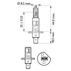 SET 2 BECURI FAR H1/W5W P14.5S 55W 12V WHITE VISION ULTRA PHILIPS - Img 2