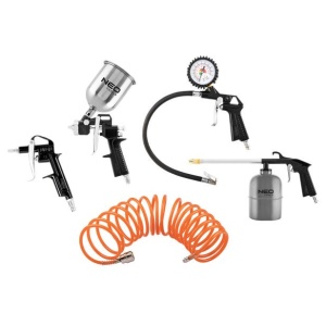 Set pistol 5 piese cu pistol de pulverizare cu cupă superioară