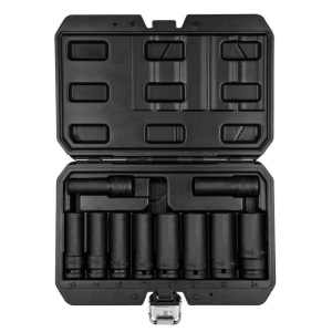 Set tubulare impact 1/2" lungi, 10 buc (10, 12, 13, 14, 15, 17, 19, 21, 22, 24mm) CR-MO