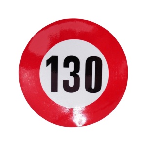 Autocolant reflectorizant limita viteza 130 km/h fi12 cm