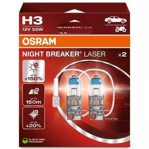 Bec Osram Night Breaker Laser Next Generation H3 12V 55W PK22s Set 2 buc