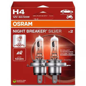 Bec Osram Night Breaker Silver H4 12V 60/55W P43t Set 2 buc