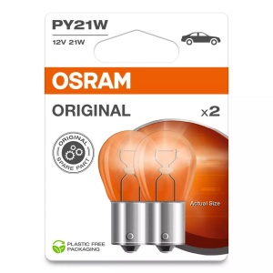 Bec Osram Original PY21W 12V 21W BAU15s Set 2 buc
