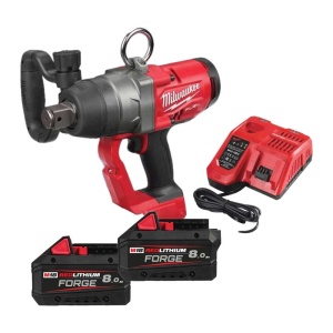 Cheie de impact Milwaukee M18 ONEFHIWF1-802X, 1″ 2400Nm, ONE-KEY™ FUEL™, 2 x acumulator FORGE™ M18 FB8, 1 x încărcător M12-18 FC, cod 4933499254