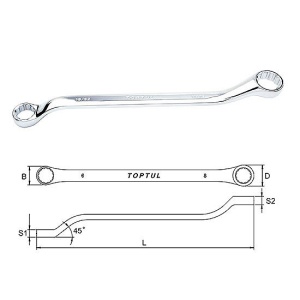 Cheie inelara cotita 7/8x15/16 inch - 45 grade