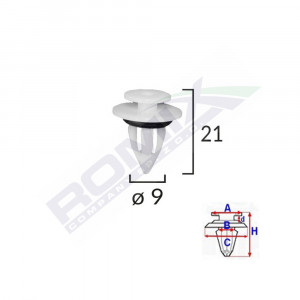 CLIPS FIXARE ELEMENTE PRAG PENTRU BMW, MINI 9X21MM ALB SET 10 BUC - Img 1