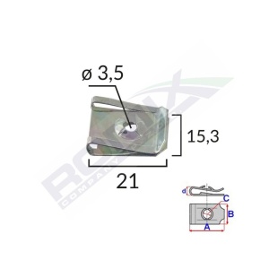 CLIPS FIXARE METALIC 21X15.3MM UNIVERSAL SET 10 BUC - Img 2