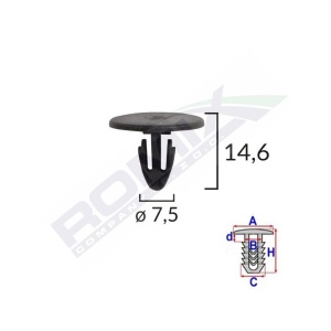 CLIPS FIXARE PROTECTIE MOTOR PENTRU DACIA RENAULT - NEGRU SET 10 BUC - Img 2