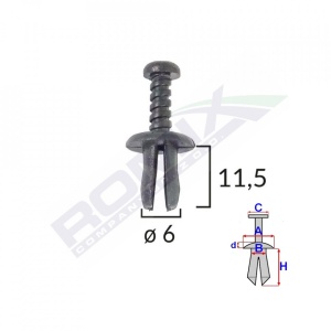 CLIPS FIXARE RENAULT/SEAT - NEGRU SET 25 BUC - Img 2