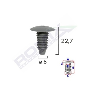 CLIPS TAPITERIE PENTRU AUDI/FORD/OPEL/MERCEDES VW 8X22.7 - NEGRU SET 10 BUC - Img 2