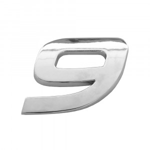 ORNAMENT AUTO 3D. CIFRA 9. 26 MM. CROMAT - Img 1