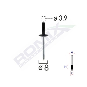 POPNIT UNIVERSAL NEGRU 3.9MM SET 10 BUC - Img 2