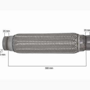 RACORD FLEXIBIL INNER & OUTER BRAID (B) 55x300 MM