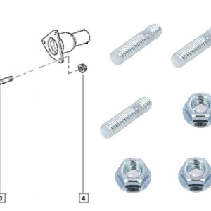 Set 3 suruburi si piulite racord flexibil cu flansa - Megane 2