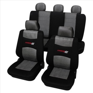 Set complet huse scaune (fata-spate) negru-carbon PETEX