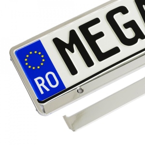 SUPORT NUMAR INMATRICULARE MEGA DRIVE METALIZAT SILVER 1 BUC - Img 5
