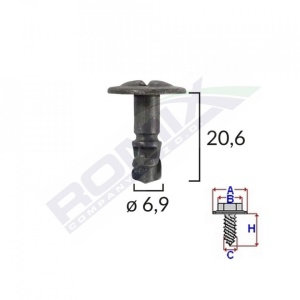 SURUB CAPAC MOTOR PENTRU VW/AUDI/SKODA 6.9X20.6MM - NEGRU SET 5 BUC - Img 2