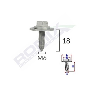 SURUB FIXARE ELEMENTE MOTOR PENTRU TOYOTA, LEXUS 6X18MM SET 5 BUC - Img 2