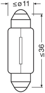 BEC 12V C5W ORIGINAL SET 10 BUC OSRAM - Img 3